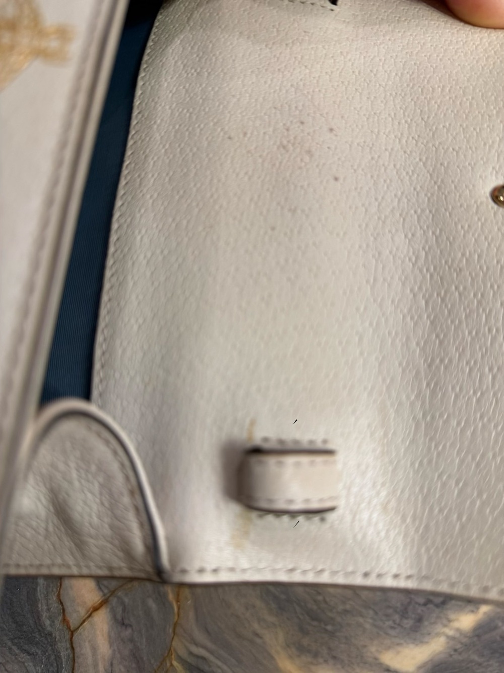 Gucci Cream Leather Top-Handle Shoulder Bag with Navy & Red Web - Picture 12 of 16